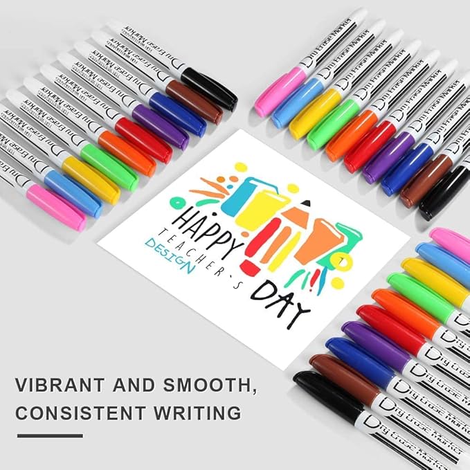Volcanics Dry Erase Markers Low Odor Fine Whiteboard Markers Thin Box of 80 - Image 2