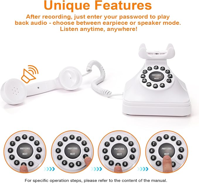 Rotkfst Guest Book Audio Wedding Phone, Record Voice Messages, Retro Guest Book - Image 3