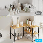 Golener Countertop Organizer Corner Shelf, 2-Tier Adjustable Stackable Corner - Image 6