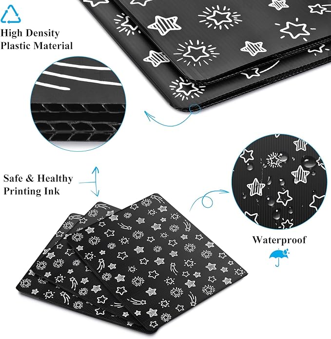 Black 24-Pack Desk Dividers for Students, Waterproof Plastic Study Carrel - Image 3