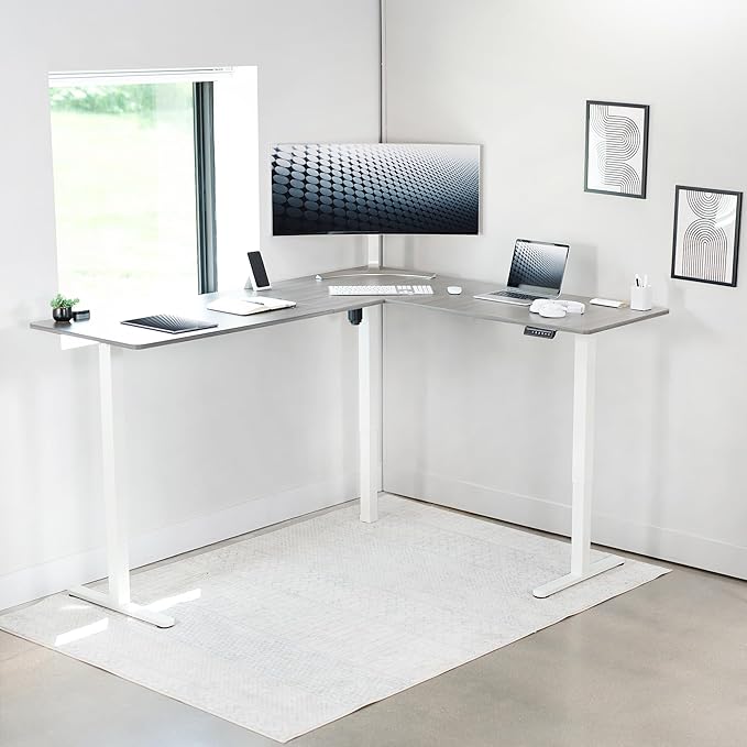 VIVO Electric Corner 75 x 63 inch L-Shaped Standing Desk, Memory Height - Image 7