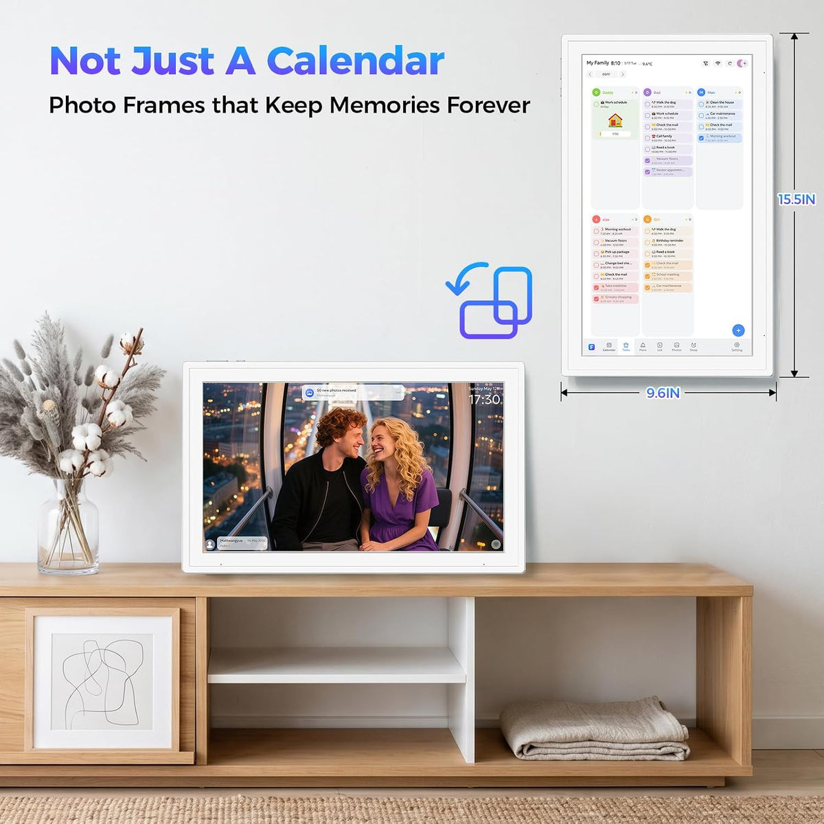 Digital Calendar 15.6 inch Wall Planner Electronic Calendars & Chore Char...