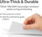 White Cardstock Printer Paper 8.5 x 11 – 100 Sheets, 110LB/199 GSM Heavyweight - Image 2