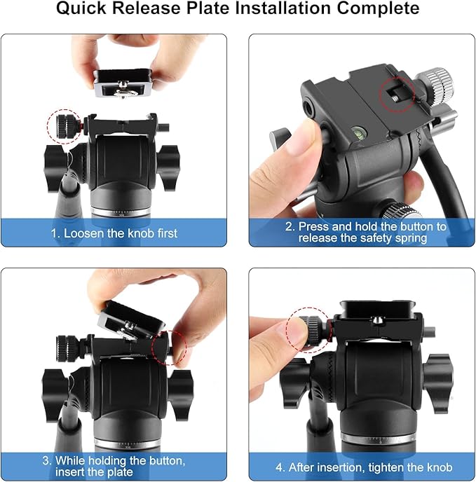 PULUZ 64"/164cm Video Tripod, Metal Camera Tripod - Image 7