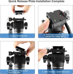 PULUZ 64"/164cm Video Tripod, Metal Camera Tripod - Image 7