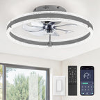 lediary ceiling fans with lights and remote, 20'', main product view