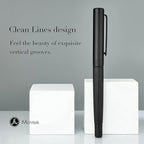 MCNTEIK Matte Black Forest Fountain Pen, Exquisite Vertical Grooving Design - Image 2