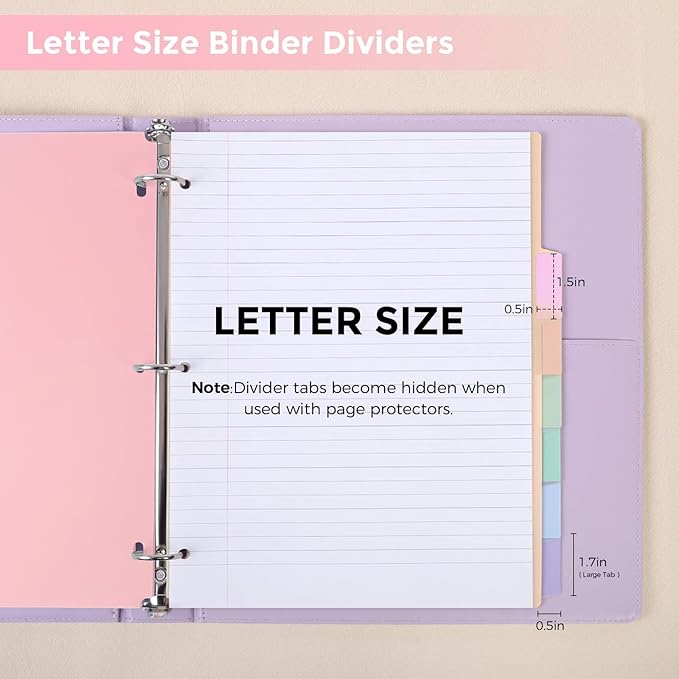 SKYDUE 8 Tab Durable Plastic Dividers, Big Tab Dividers - Image 3