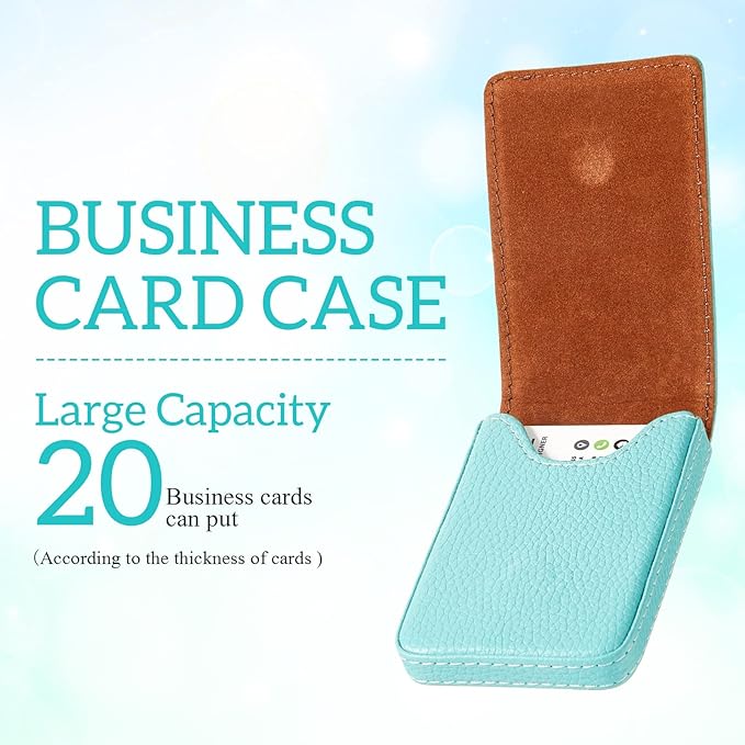 Outus 2 Pieces Business Card Holder, PU Leather Business Card Case Pocket Wallet - Image 4