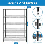 Guan River 5-Shelf Adjustable Metal Shelf Wire Shelving Unit Heavy Duty Storage - Image 3