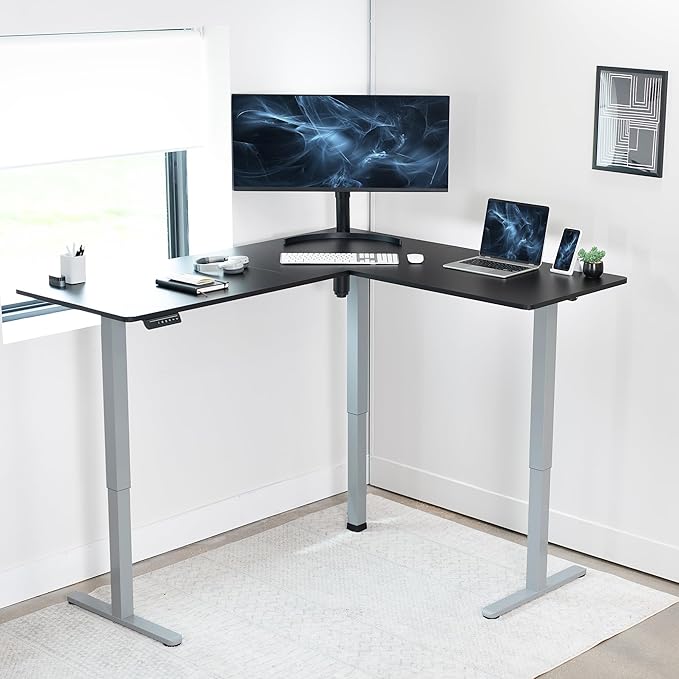 VIVO Electric Corner 63 x 55 inch L-Shaped Standing Desk, Memory Height - Image 8