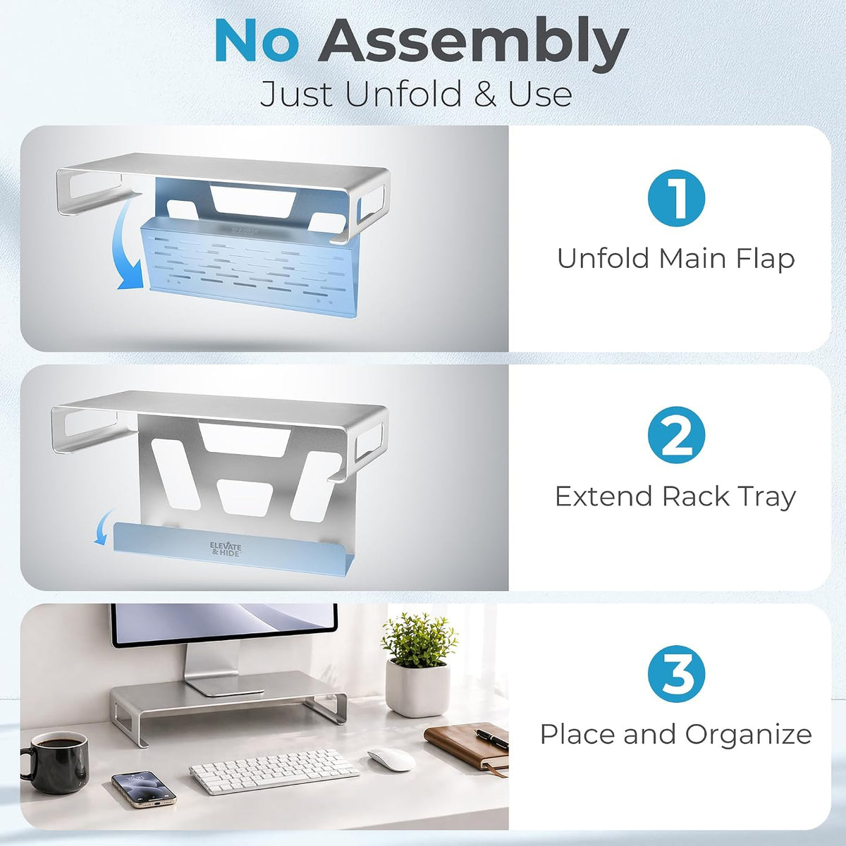 Computer Monitor Stand Riser for Desk, Premium Aluminum Laptop Riser