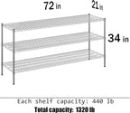 Regal Altair 21" Deep x 72" Wide x 34" Height Wire Shelving Kit | 3-Tier | NSF - Image 3