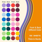 Livholic 100 Pack Heavy Duty Paper Colored Cardstock Front Back Different Color - Image 2
