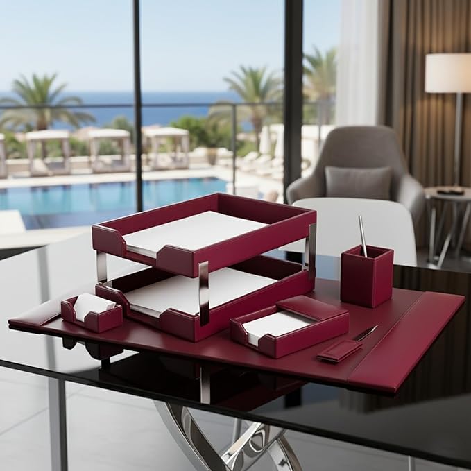 DACASSO Bonded Leather Desk Set - Image 3