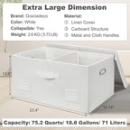 Graciadeco 75 Quarts Extra Large Decorative Storage Bins - Image 2