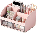 COMFYROOM Desk Organizer with 6 Compartments and 2 Drawers, Plastic Makeup by COMFYROOM