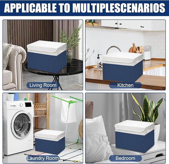 Large 17" 42 Quarts Collapsible Stackable Storage Bins - Image 7