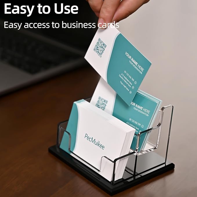 PecMuikee Business Card Holder for Desk，Acrylic Business Card Display Stand - Image 5