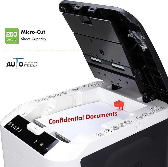 Aurora Commercial Grade 200-Sheet Auto Feed High Security Micro-Cut Paper - Image 3