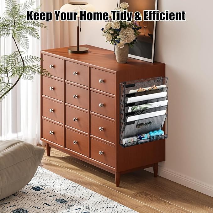 Vankcp 1 Pcs 6-Tier Magnetic File Holder, No Drilling Magnetic File Organizer - Image 6
