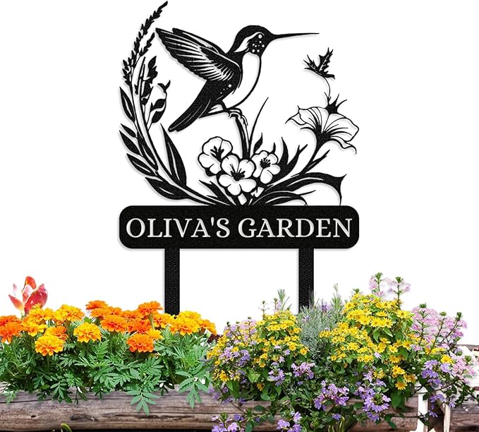Personalized Garden Signs | Custom Bird Garden Stake Metal Sign | Metal Signs by Dyoart