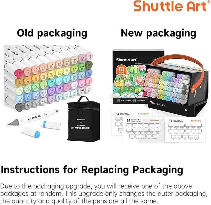 Shuttle Art Pastel Alcohol Markers Brush tip, Dual Tip Brush & Fine Tip Art - Image 2