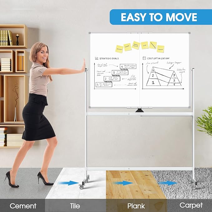 MaxGear Rolling Whiteboard on Wheels - Image 4