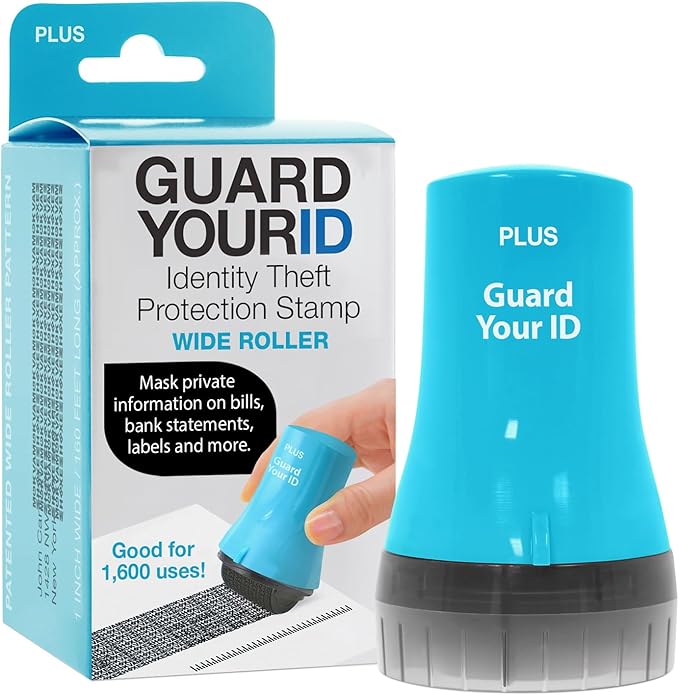 Guard Your ID Wide Advanced Roller 2.0 Identity Theft Prevention Security Stamp by Plus
