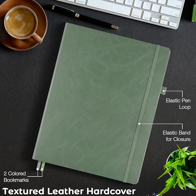 College Ruled Notebook, A4 Hardcover Leather Notebook - Image 5