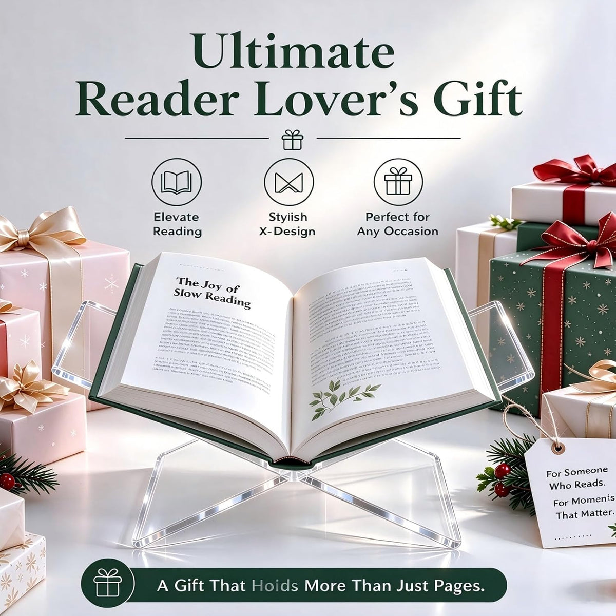 Acrylic Book Stands for Display 15.8"×9.5"×4.2" with Protectin...