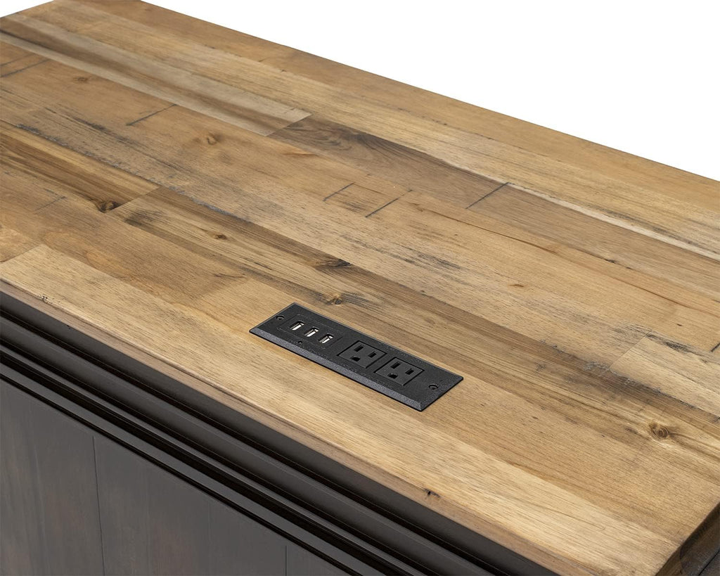 Martin Furniture IMSA684R-KIT Executve L-Desk & Return with Solid Wood Plank Tops, Fully Assembled, Brown