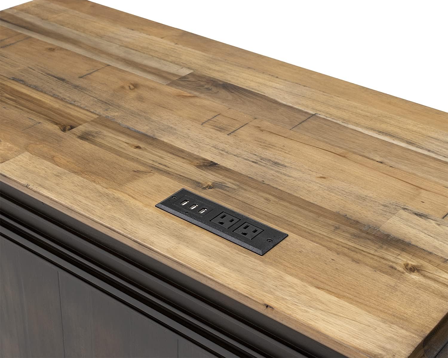 Martin Furniture IMSA684R-KIT Executve L-Desk & Return with Solid Wood Plank Tops, Fully Assembled, Brown
