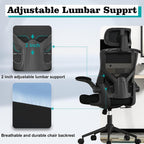 Ergonomic Office Chair, High Back Mesh Computer Chair with Molded Foam Cushion, Adjustable Headrest, Lumbar Support, Tilt Lock and Coat Hanger for Home Office