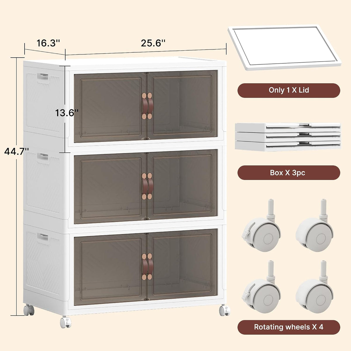 752QT Extra Large Stackable Storage Bins with Lids & Wheels