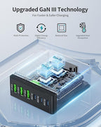 USB C Charger Block Charging Station: 100W 6 Port GaN Fast Charging Brick Hub - Image 6