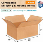 Large Moving & Shipping Boxes 20 x 15 x 9 inches - Image 2