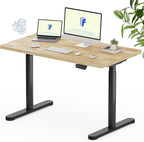 FLEXISPOT Solid Rubberwood Electric Standing Desk by FlexiSpot