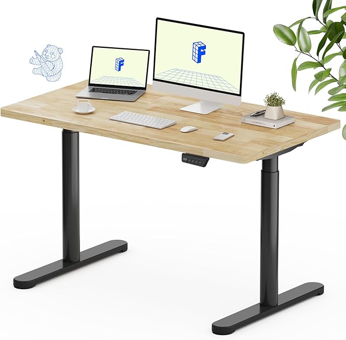 FLEXISPOT Solid Rubberwood Electric Standing Desk by FlexiSpot