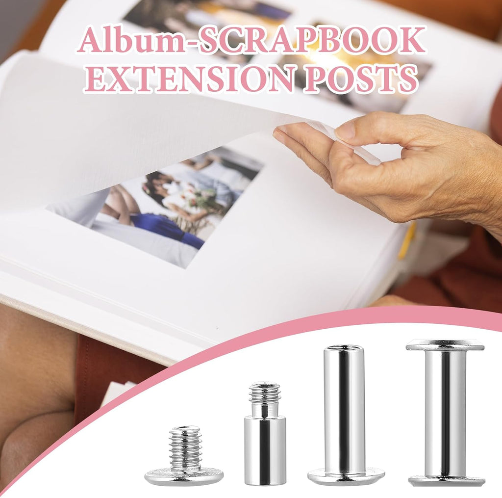 40 Pack Chicago Screws and Scrapbook Extension Posts Replacement Extension Screws for Binding Extending Scrapbook Photo Album Refill Pages Album Accessories