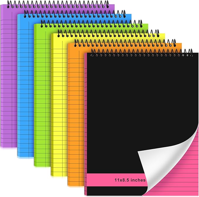 Resurhang 6 Pcs Legal Pad Top Spiral Bound Notebook 70 Sheets Double Sided by Resurhang