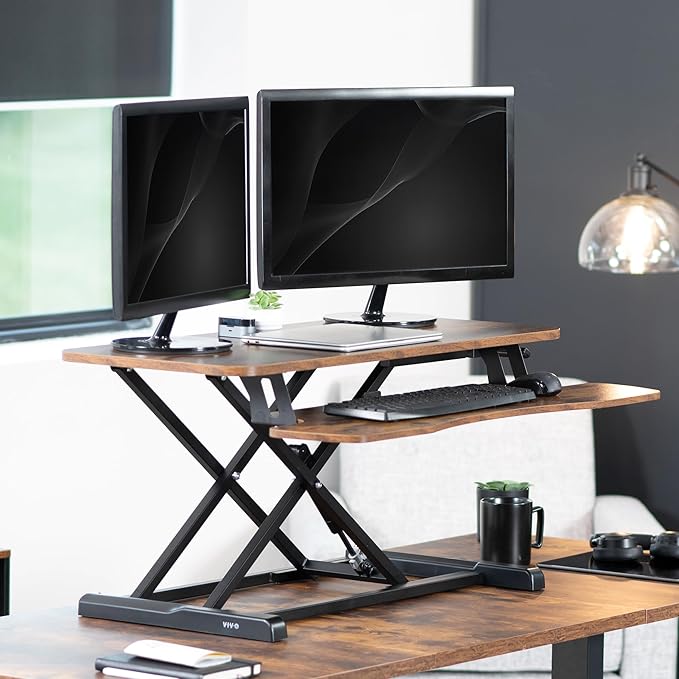 VIVO 36 inch Desk Converter, K Series, Height Adjustable Sit to Stand Riser - Image 2