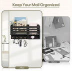 FifthQuarter Key Holder for Wall: Easy Mounted Key Rack and Mail Organizer - Image 3