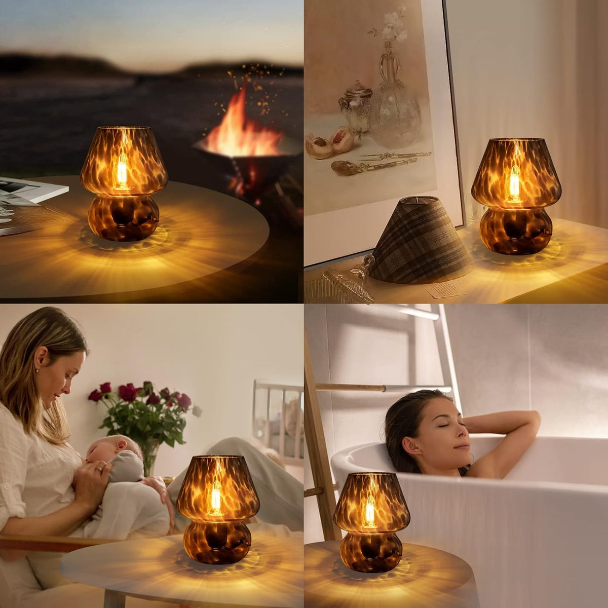 onewish mushroom lamp small vintage table lamp for showing dimensions