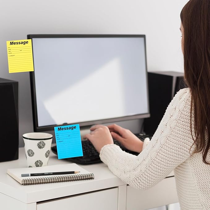 9Pack Phone Message Pads for Office, 4 x 5 Inch Self-Stick Note Pads, While You - Image 5