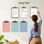 Zoenley A4 Plastic Clipboard Set of 12, Morandi Colorful 12.5 x 9 Letter Size - Image 5