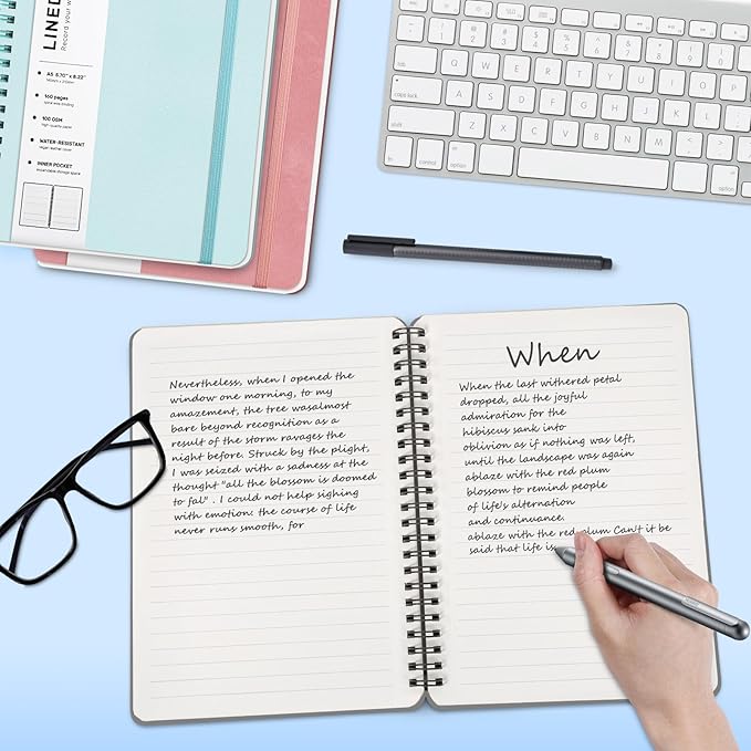 ABERLLS Gray Lined Spiral Journal Notebook - Image 3