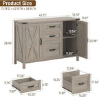 Vabches File Cabinet with 3 Drawers, Farmhouse Lateral File Cabinet Fits Files - Image 3