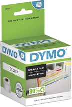 DYMO Authentic LW 1-Up File Folder Labels DYMO Labels for LabelWriter Label Printers White 9/16" x 3-7/16" 2 Rolls of 130 (260 Total) (Pack of 10)