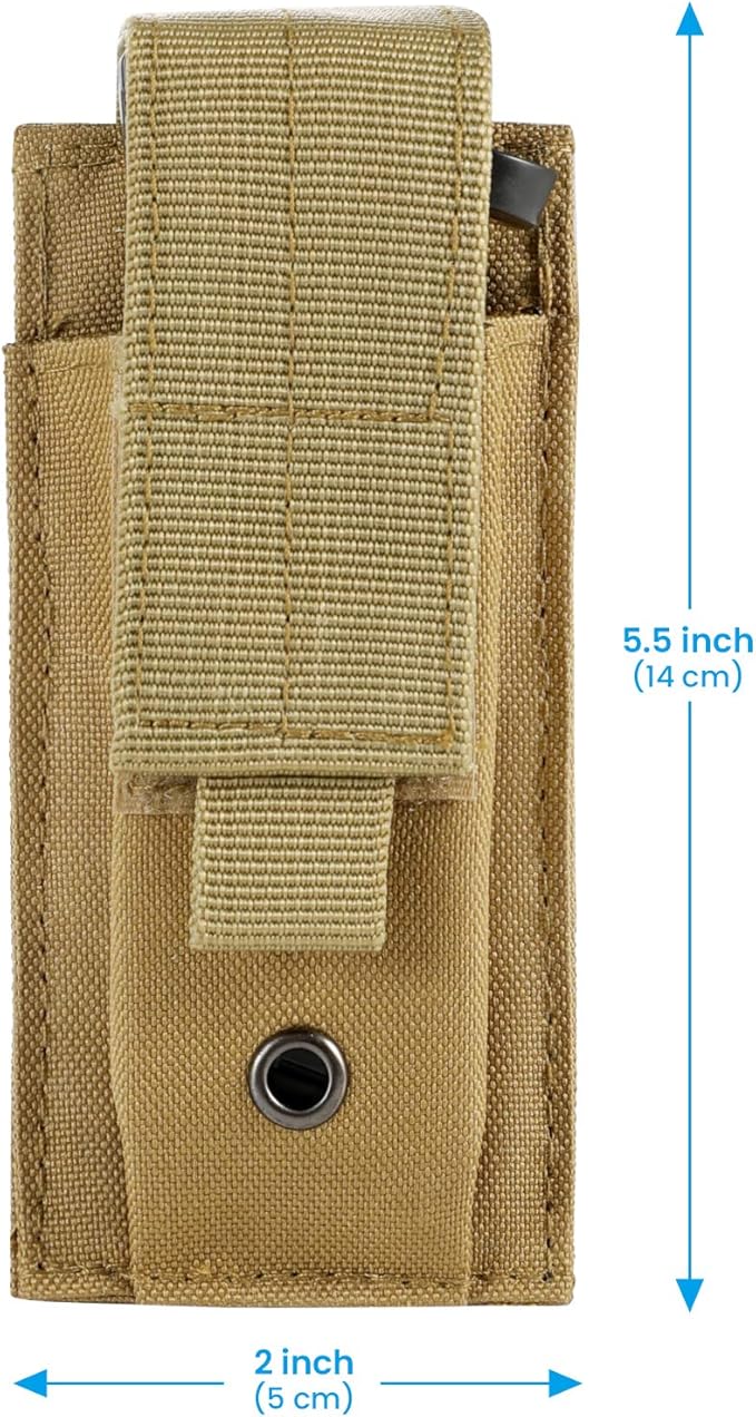Tactical Single/Double Pistol Mag Pouch Outdoor Molle Open-Top Magazine Pouch - Image 3